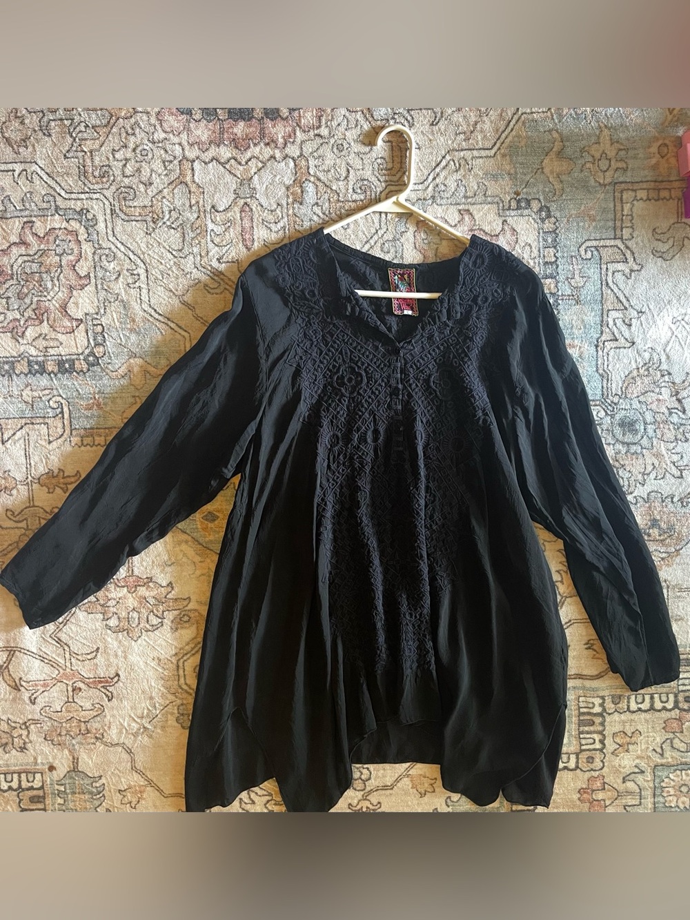 Johnny Was Black Rona Tunic